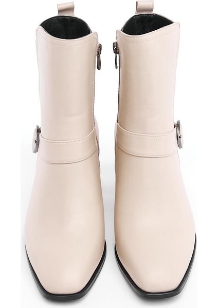 Klasik Hakiki Deri Tokalı Topuklu Kadın Bot modelleri