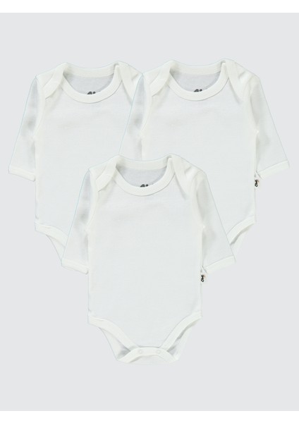 Bebek 3'lü Çıtçıtlı Badi 12-36 Ay Beyaz