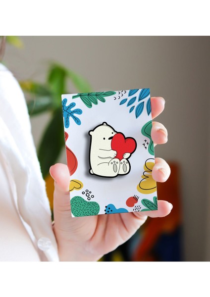 Bare Bears Kalpli - Broş - Yaka Çanta Aksesuar