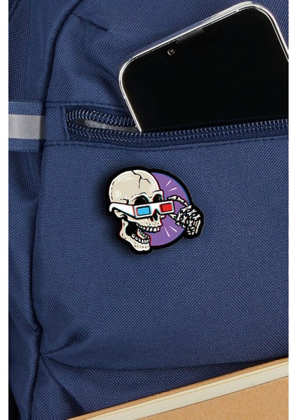 Skull 3D Gözlüklü - Rozet - Broş - Yaka Çanta Aksesuar fiyatları