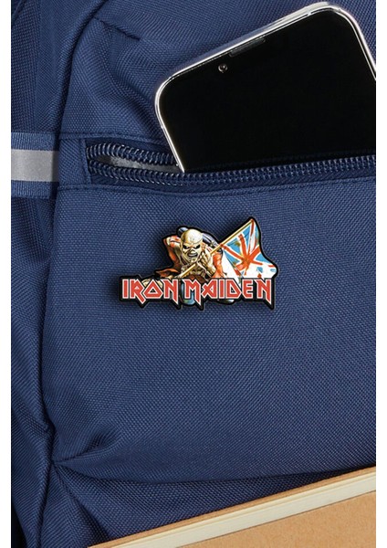 Iron Maiden Music Rozet Pin - Ahşap - Broş - Yaka Çanta Aksesuar fiyatları
