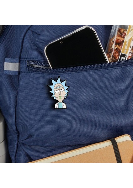 Rick And Morty 4lü Rozet Set - Rick Morty Pickle Rick Portal Finger - Broş - Yaka Çanta Aksesuar