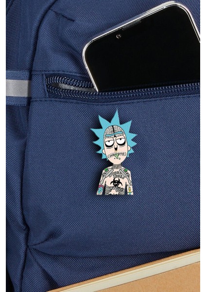 Rick Tattoo Pin - Ahşap - Broş - Yaka Çanta Aksesuar fiyatları