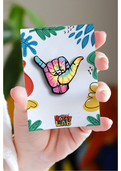 Good Vibes Pin - Rozet - Ahşap - Broş - Yaka Çanta Aksesuar