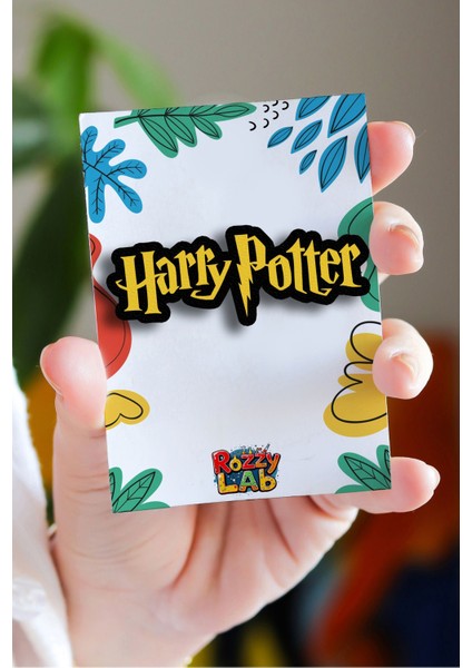 Harry Potter Text Yazı Pin - Rozet - Ahşap - Broş - Yaka Çanta Aksesuar