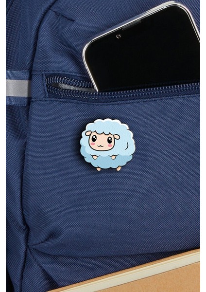 Kuzucuk Cute Sheep Pin - Rozet - Ahşap - Broş - Yaka Çanta Aksesuar fiyatları