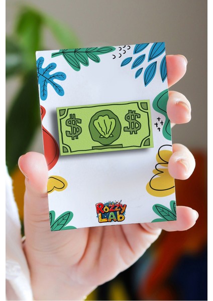 Sponge Dollar Sünger Bob Para Birimi - Rozet - Broş - Yaka Çanta Aksesuar