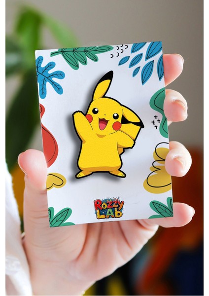 Pokemon Pikachu Pikaçu No1 - Rozet - Broş - Yaka Çanta Aksesuar