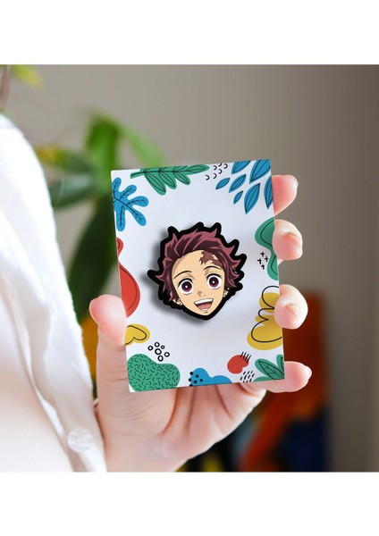Tanjiro - Anime Rozet - Broş - Yaka Çanta Aksesuar