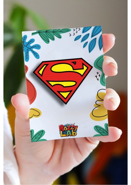 Superman - Rozet - Broş - Yaka Çanta Aksesuar