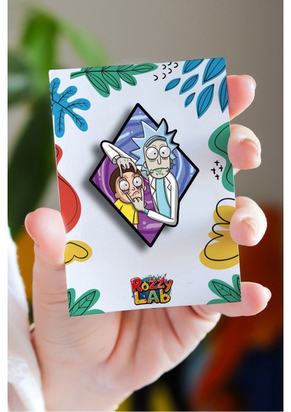 Rick And Morty Logo - Rozet - Broş - Yaka Çanta Aksesuar