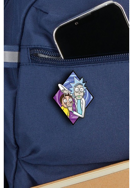 Rick And Morty Logo - Rozet - Broş - Yaka Çanta Aksesuar