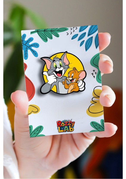 Tom ve Jerry - Rozet - Broş - Yaka Çanta Aksesuar