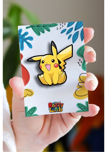 Pokemon Pikachu Pikaçu No2 - Rozet - Broş - Yaka Çanta Aksesuar