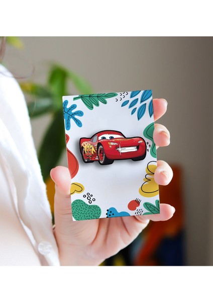 Şimşek Mcqueen - Cars Arabalar - Rozet - Broş - Yaka Çanta Aksesuar