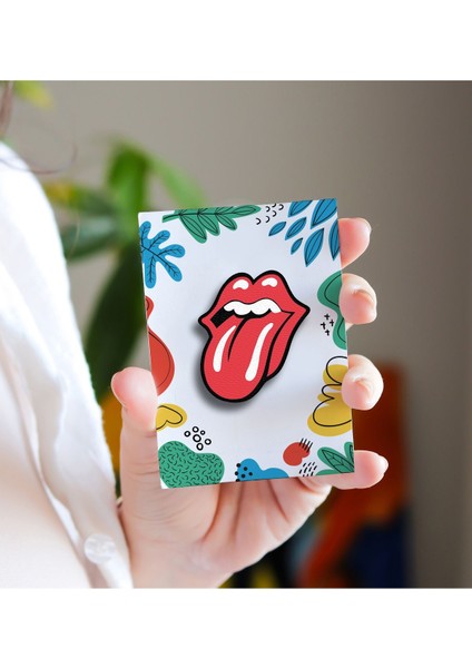 Rolling Stones - Music Rozet - Broş - Yaka Çanta Aksesuar