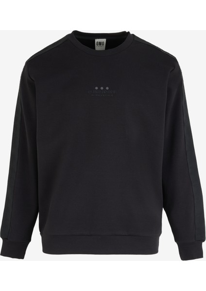 Gmg Fırenze Bisiklet Yaka Siyah Erkek Sweatshırt GU24MFW08015
