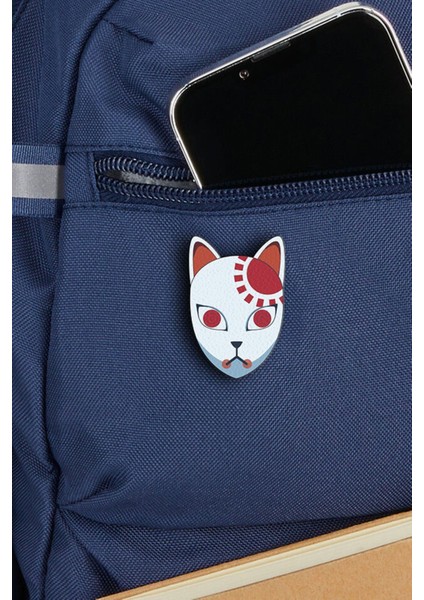 Tanjiro Mask - Anime Rozet - Ahşap - Pin - Broş - Yaka Çanta Aksesuar fiyatları