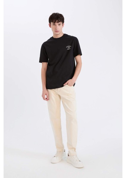 %100 Pamuk Regular Fit Bisiklet Yaka Baskılı Kısa Kollu Tişört D5561AX25SP fiyatları