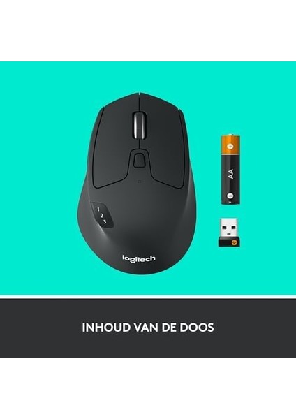 M720 Triathlon Windows/mac Için Kablosuz Mouse (Bluetooth, Unifying, Easy-Switch - Üç Cihaz Arasında Kolayca Geçiş Sağlar) Siyah