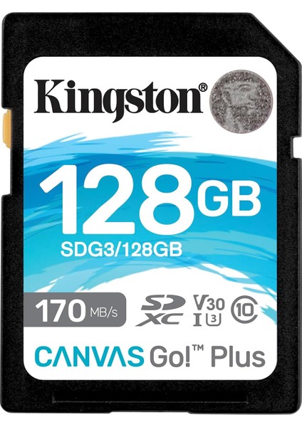 Canvas Go! Plus 128GB Sd Hafıza Kartı SDG3/128GB,UHS-I U3 V30 170MB/S / 90MB/S Okuma Yazma Dlsr, 4K Video Kaydı Uyumlu