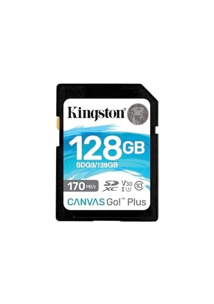 Canvas Go! Plus 128GB Sd Hafıza Kartı SDG3/128GB,UHS-I U3 V30 170MB/S / 90MB/S Okuma Yazma Dlsr, 4K Video Kaydı Uyumlu