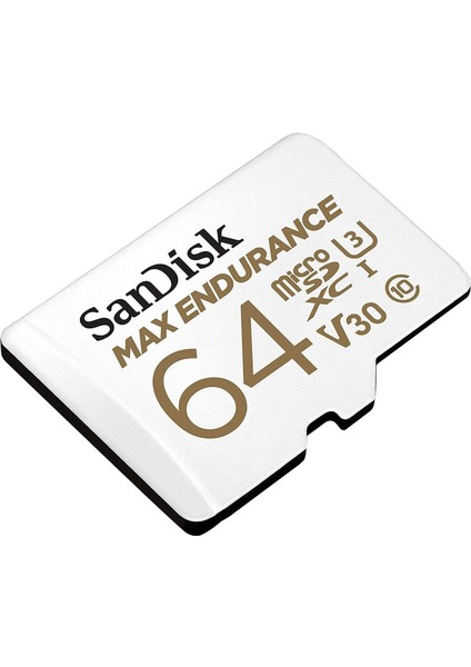 Max Endurance Microsdhc 64GB Sd Adapter For Home Security Cameras & Dashcams, Up To 30,000 Hours, Full Hd / 4K Videos, Extreme Endurance, Up To 100/40 Mb/s Read/write Speeds, C10, U3, V30