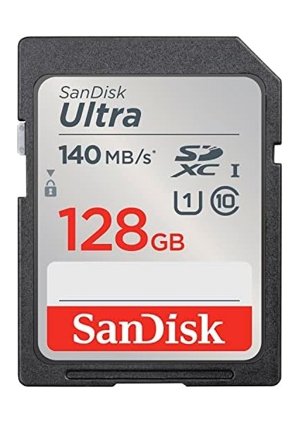 128 GB Ultra Sdxc Bellek Kartı, 140 Mb/s'ye Kadar, A1 Uygulama Performansı, Uhs-I, Class 10, U1