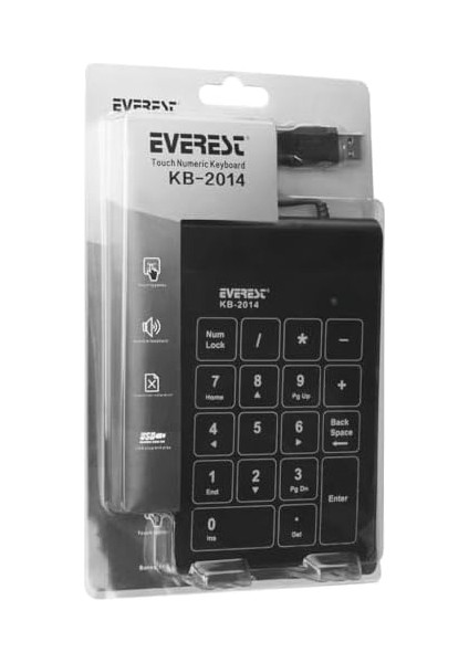 KB-2014 Siyah USB Dokunmatik Numerik Standart Klavye