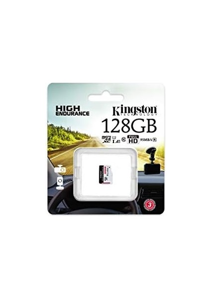 High-Endurance 128GB Microsd Hafıza Kartı, Güvenlik ve Araç Kameraları Için 95MB/S-45MB/S Okuma ve Yazma Uhs-1 SDCE/128GB, Siyah/beyaz