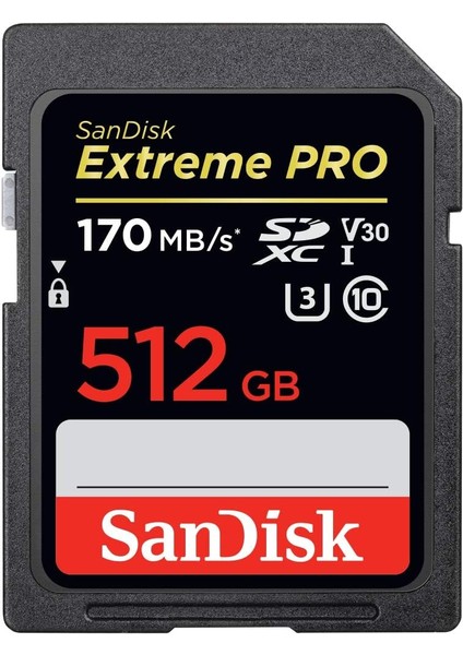 512GB Extreme Pro Sdxc Uhs-I Class 10 Hafıza Kartı, 170MB/SN'E Kadar - SDSDXXY-512G-GN4IN