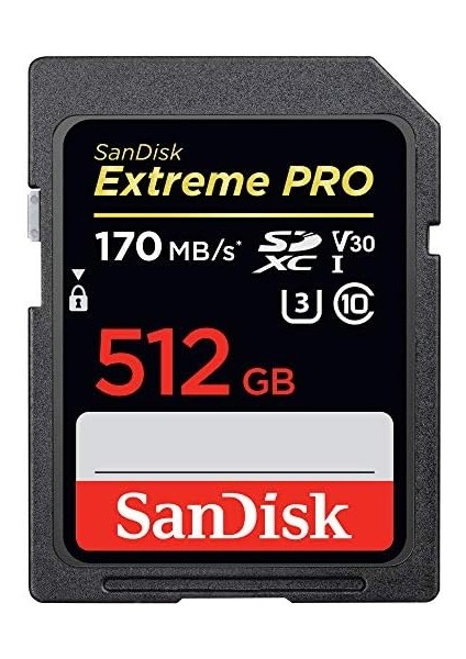 512GB Extreme Pro Sdxc Uhs-I Class 10 Hafıza Kartı, 170MB/SN'E Kadar - SDSDXXY-512G-GN4IN