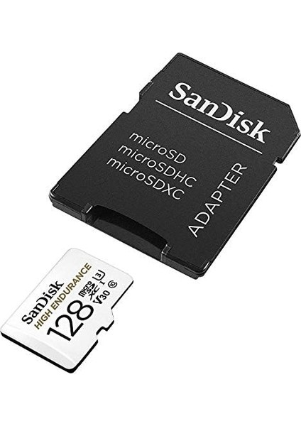 High Endurance Microsdxc Bellek Kartı 128 GB + Adaptör (Dash Camları ve Özel Güvenlik Kameraları Için, 100 Mb/s Okuma, Full Hd ve 4K Videolar Için V30)