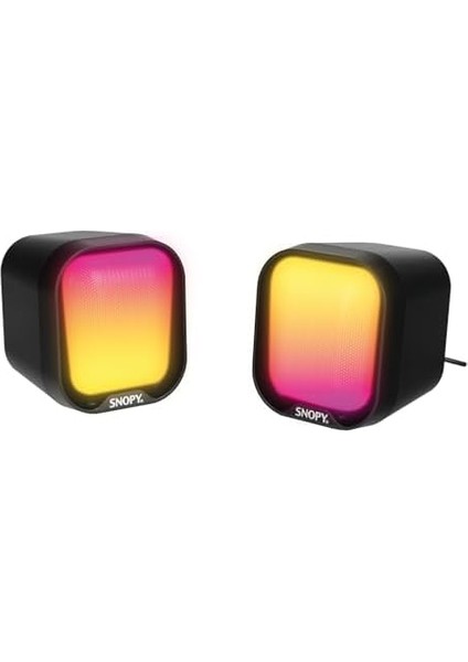 Snopy SN-87U 2.0 Mini Rgb Işıklı 2WX2CH Siyah USB Gaming Speaker Hoparlör
