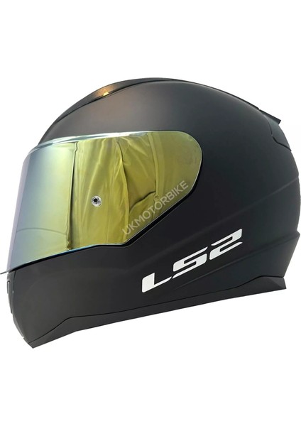 Rapıd 2 Mat Siyah Fullface Motosiklet Kaskı Gold Camlı