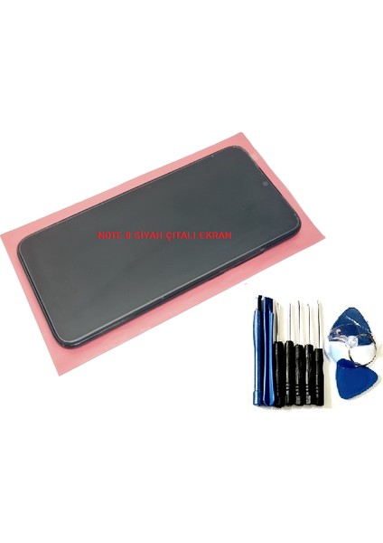Xiaomi Redmi Note 8 LCD Ekran Dokunmatik Orijinal (Çıtalı Siyah) Tamir Seti