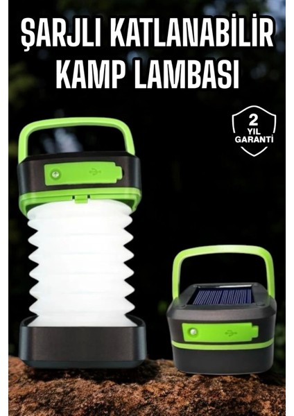 LED Lamba Kamp Lambası Hafif Taşınabilir Şarj Süreli Akordeon El Fenerli