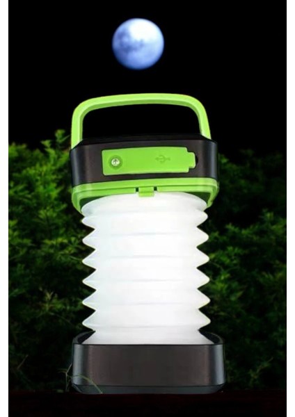 LED Lamba Kamp Lambası Hafif Taşınabilir Şarj Süreli Akordeon El Fenerli