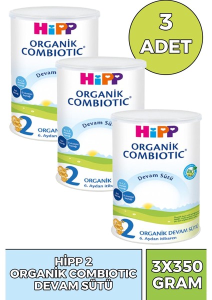 2 Organik Combiotik Devam Sütü 350 gr 3 Adet