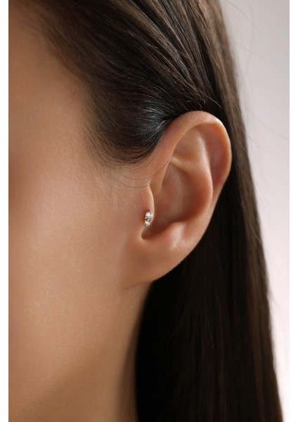 Altın Taşlı Piercing