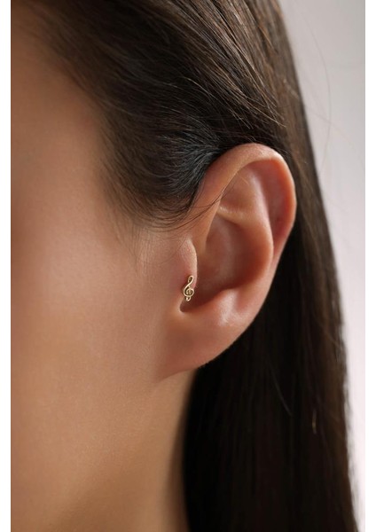 Altın Sol Anahtarı Piercing