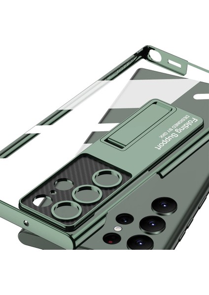 Galaxy S24 Ultra Kılıf Kamera Korumalı Şeffaf Tasarımlı LEGO Standlı Kapak modelleri