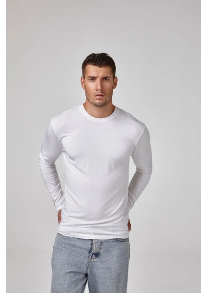Sıfır Yaka Uzun Kol Erkek T-Shirt 1620