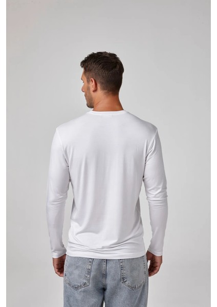 Sıfır Yaka Uzun Kol Erkek T-Shirt 1620