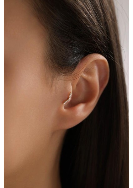 Altın Taşlı Tasarım Piercing