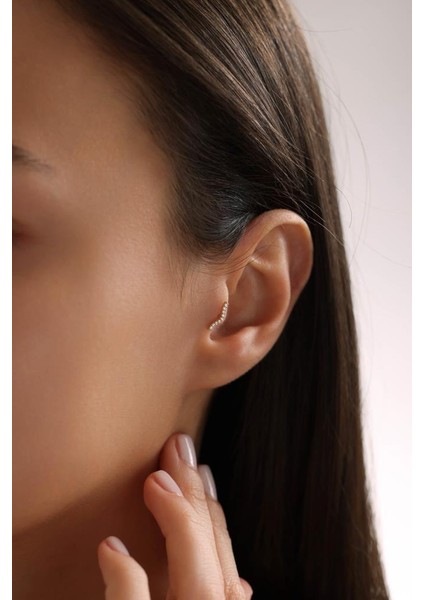 Altın Taşlı Tasarım Piercing