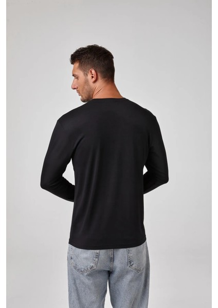 Sıfır Yaka Uzun Kol Erkek T-Shirt 1620