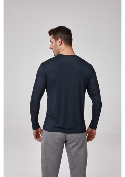 Sıfır Yaka Uzun Kol Erkek T-Shirt 1620