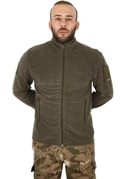 Haki Renk 3 Cepli Kalın Tactical Kalın Polar Mont