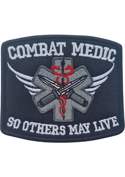 Combat Medıc Tactıcal Patch -Siyah-Kırmızı-Beyaz-Gri